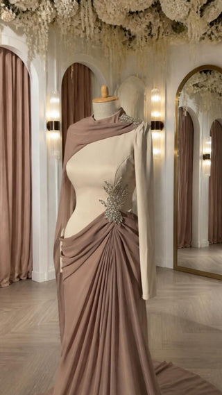 The Crush Gown – Beige and Brown