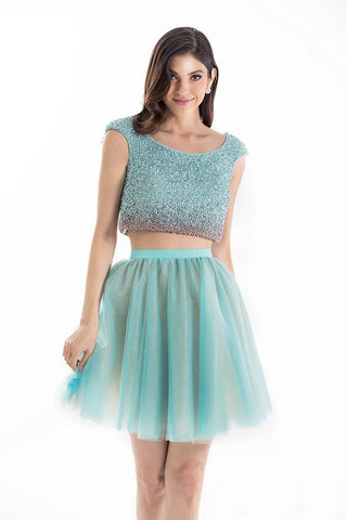 Blue two-piece party dress