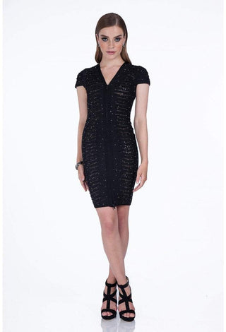 Black dress 1611C0011A on model