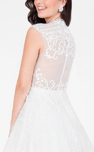 White formal dress with detailed back, 1711P2249