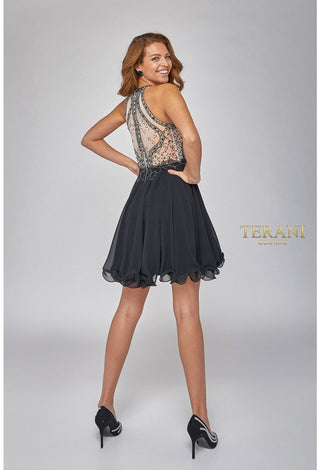 Terani dress 1921H0407-1, black cocktail dress with embellished bodice