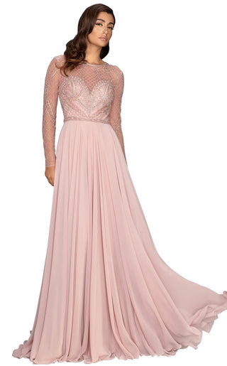 Pink formal dress, style 2011M2164, front view