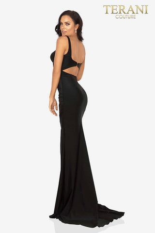 Black backless Terani Couture gown