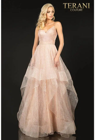 Blush pink formal gown, 2011p1213 front view