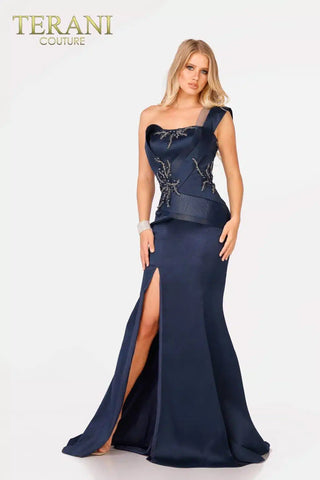 Navy blue The Designer Precinct Couture gown 231E0253_FRONT