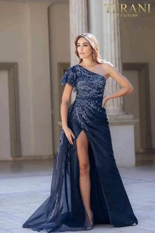 Navy one-shoulder The Designer Precinct Couture gown