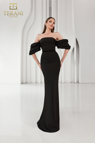 Black off-shoulder gown 251E4204BLACK_1