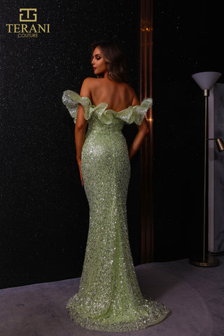 Terani Couture green sequin gown 251E4330_1