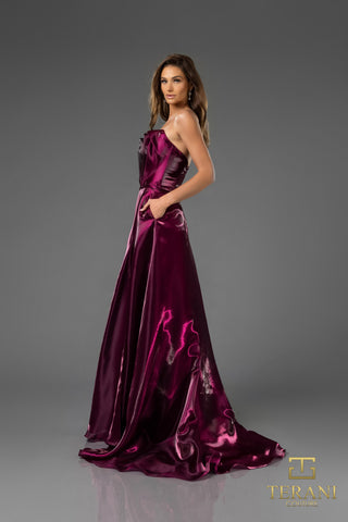 Wine-colored formal gown, style 251E4637