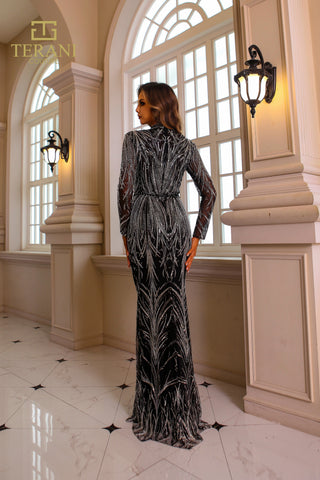 Elegant black gown 251GL4311_4 with sparkly details.