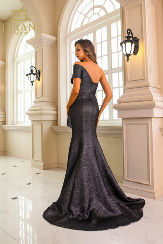Terani Couture Black Evening Gown - Back View