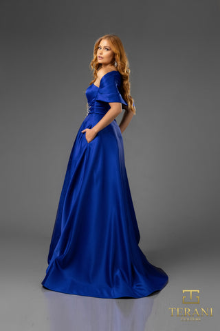 Royal blue formal gown, style 251M4441