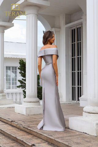 Elegant silver off-shoulder gown, 251M4452_3