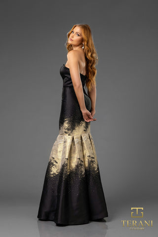 The Designer Precinct 251P0177_2 Black & Gold Strapless Gown