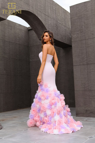 Strapless floral mermaid gown