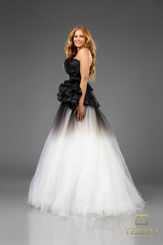 Elegant black and white ombre gown, 251P4270_2