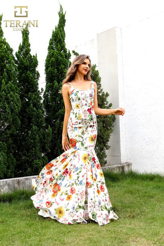 Ivory Multi Floral Gown