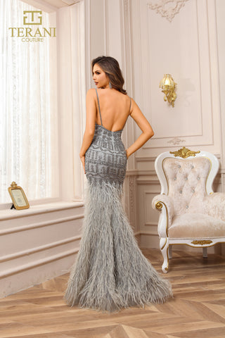 Terani Couture 251gl4199_3 feather gown