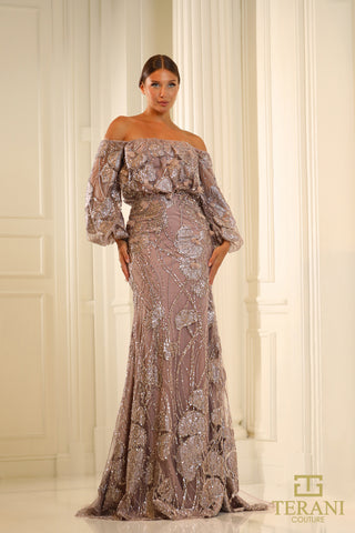 Elegant off-shoulder gown, 251m4414_2.