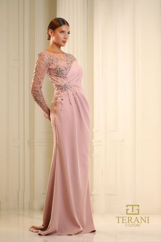 Dusty rose Terani Couture gown 251m4423