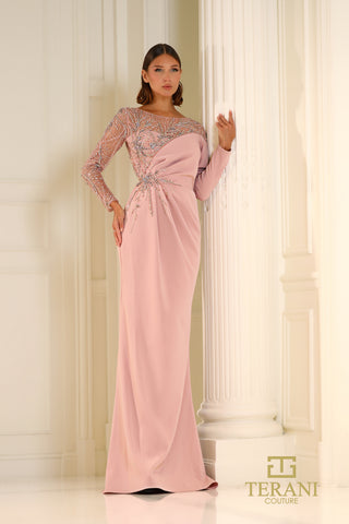 Dusty rose Terani Couture gown, style 251m4423