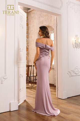 Terani Couture mauve off-shoulder gown 251m4443_1
