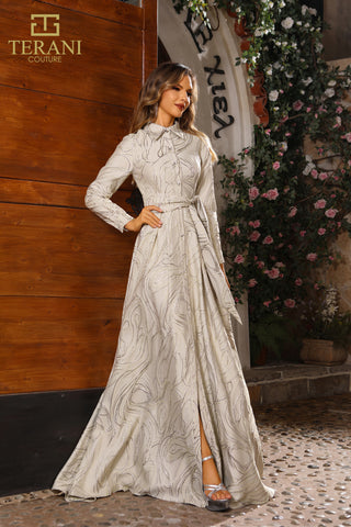 Terani Couture 251m4458 long sleeve gown