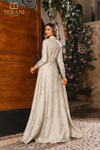 Back view of elegant Terani Couture gown
