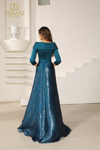 Terani Couture teal evening gown, style 251m4461_1