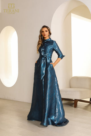Teal maxi dress 251m4462_2 by Terani