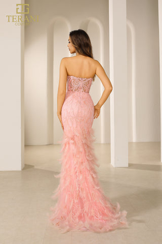 Pink feathered gown, 251p4002_1