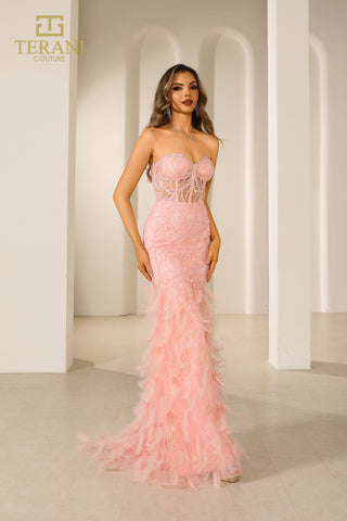 The Designer Precinct Couture pink feather gown 251p4002_5