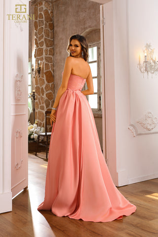 Coral strapless formal dress 251p4066_1