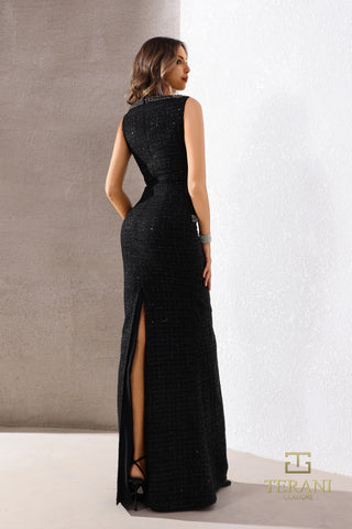 Black sequin gown