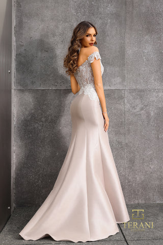Terani 252E5133_45 off-the-shoulder wedding dress