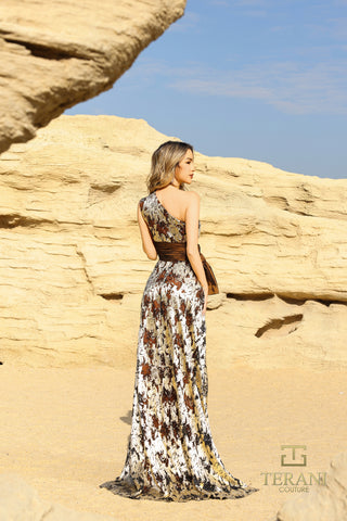 Woman in printed dress, 252E5167_70, desert background