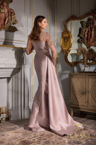 Evening gown 252M5344_2 in blush with train