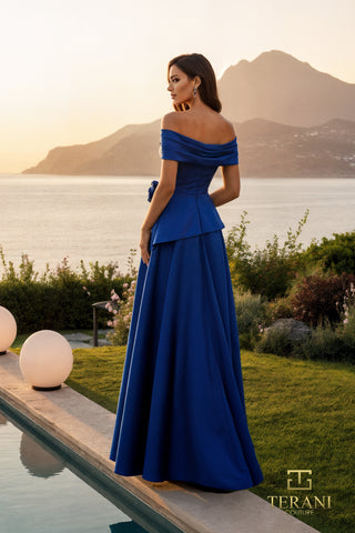 Woman in blue formal dress 261M6419B