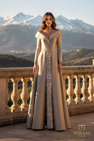 Elegant gown 261M6455F with mountain backdrop
