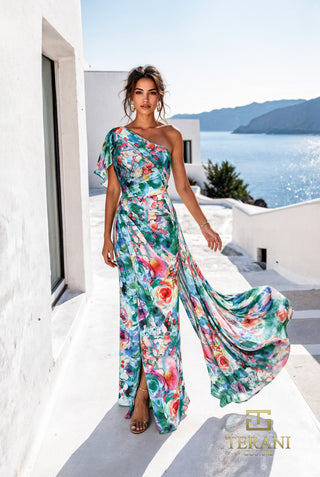 Floral one-shoulder gown 261e6646_1_1