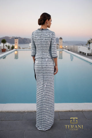 Woman in sequined dress by pool, 261m6477Costume_2