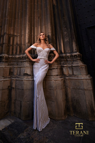 Woman in white gown, Terani Couture, 261p6161