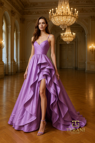 Elegant woman in a purple gown, 261p6172a
