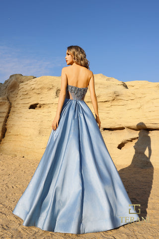Blue satin gown 261p6608a_6