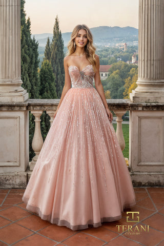 Blush pink formal gown 261p6737, with sparkling bodice