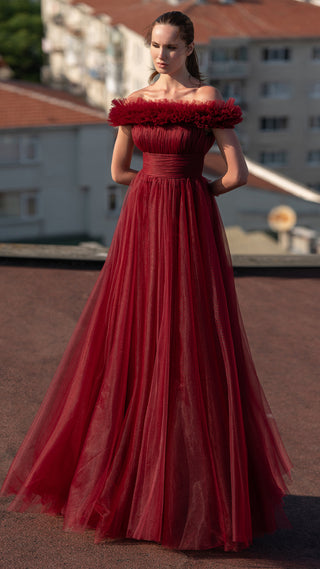 Red evening gown 6154bo-1