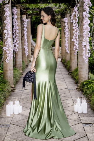 Olive green gown, B004-06