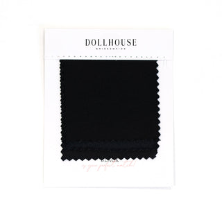 Black bridesmaid dress fabric swatch