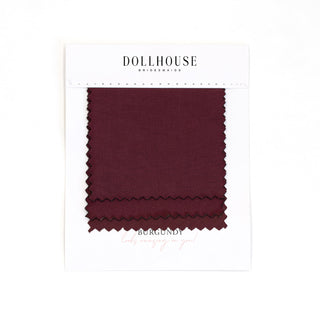 Burgundy fabric swatch from Dollhouse Bridesmaids