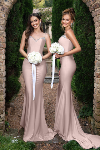 Louise Blush dresses with bouquets